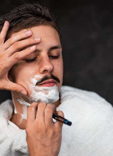 shaving men